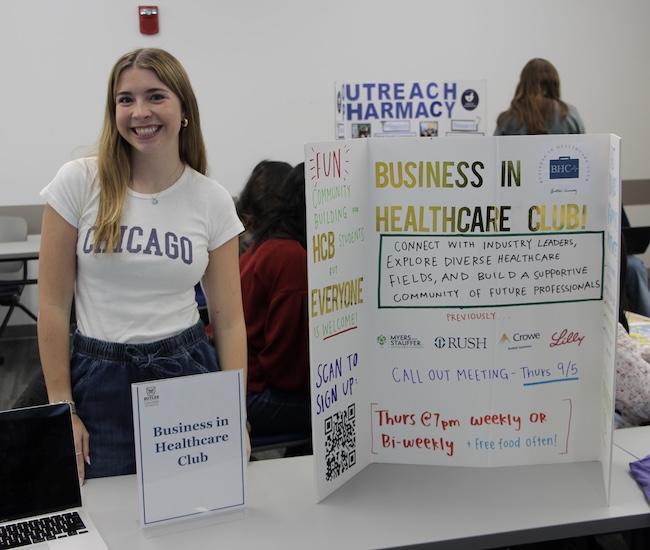 Image of Butler University COPHS student with the student organization healthcare club