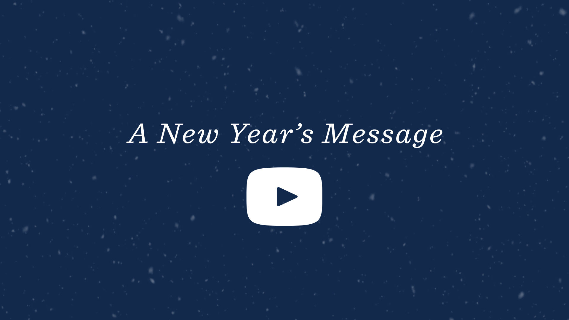 A New Year's Message