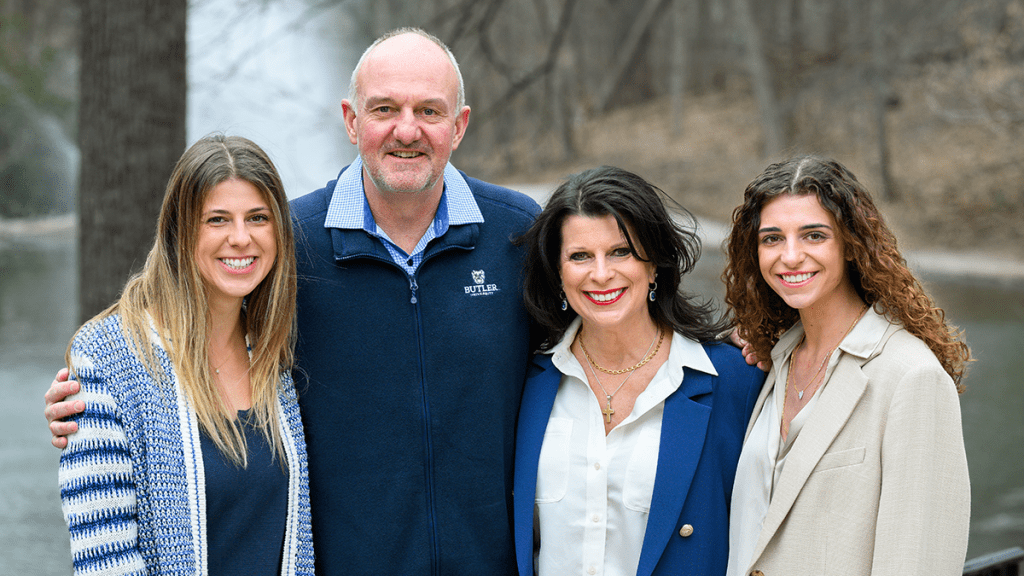 portrait of Thad Matta and his wife and two daughters