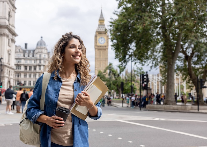 Photo of student traveling in London