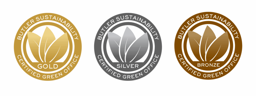 gold, silver, and bronze Green Office Seals.