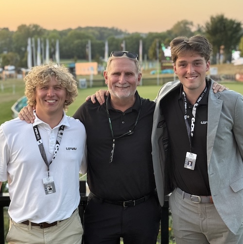 Picture of Robert Schultz with two Butler University students