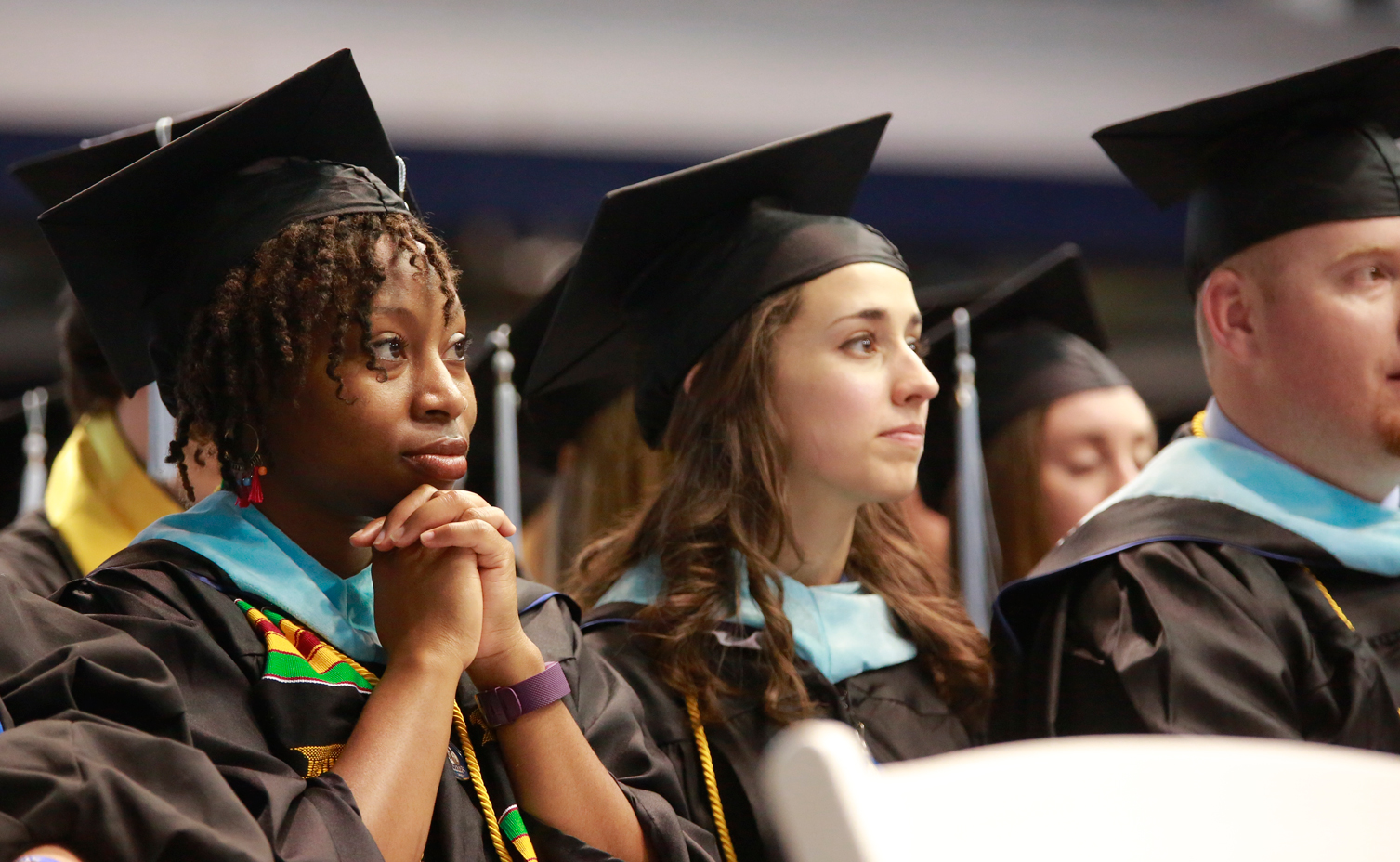 students in cap and gown