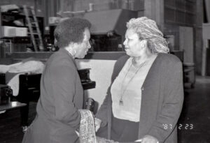 Mari Evans and Toni Morrison speaking to each other.