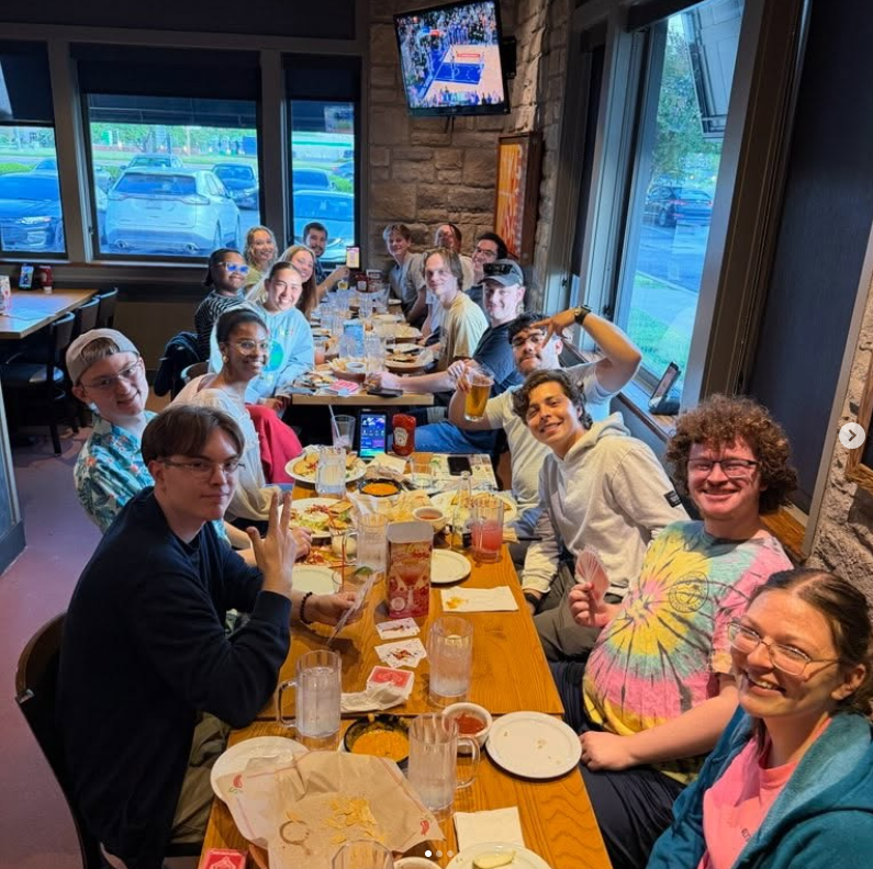 Students at the first Gupta Guzzler, held at Chili's