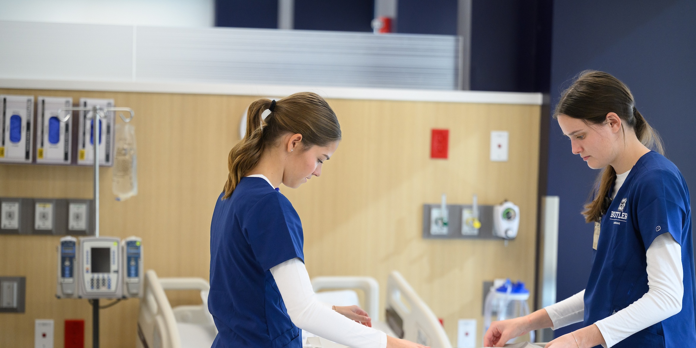 Image of two Butler University Nursing students