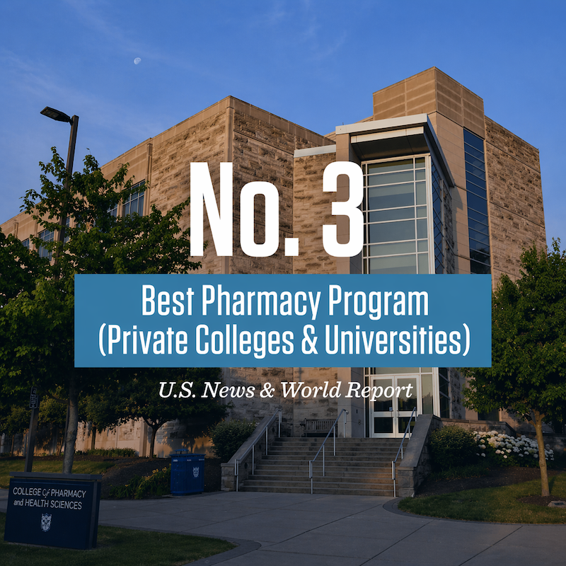 Image that describes Butler University pharmacy program ranking and shows pharmacy building