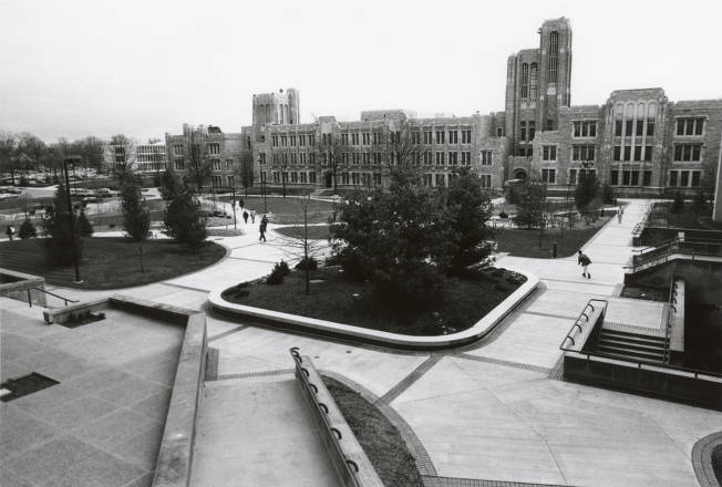 The West Mall as seen from the front of the Holcomb Building