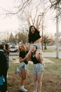 three members during lip syncs