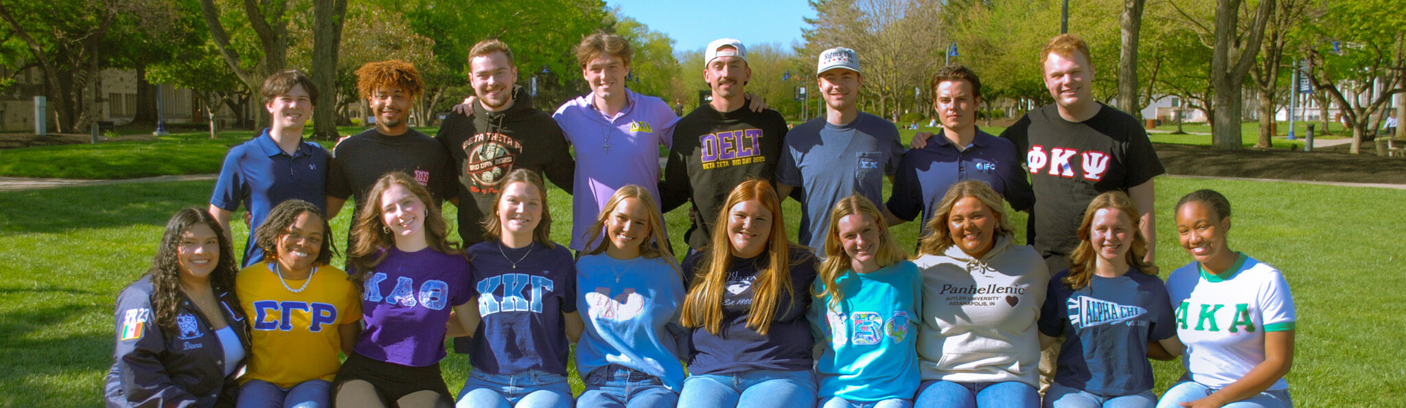 Picture of Butler University students sitting outside together