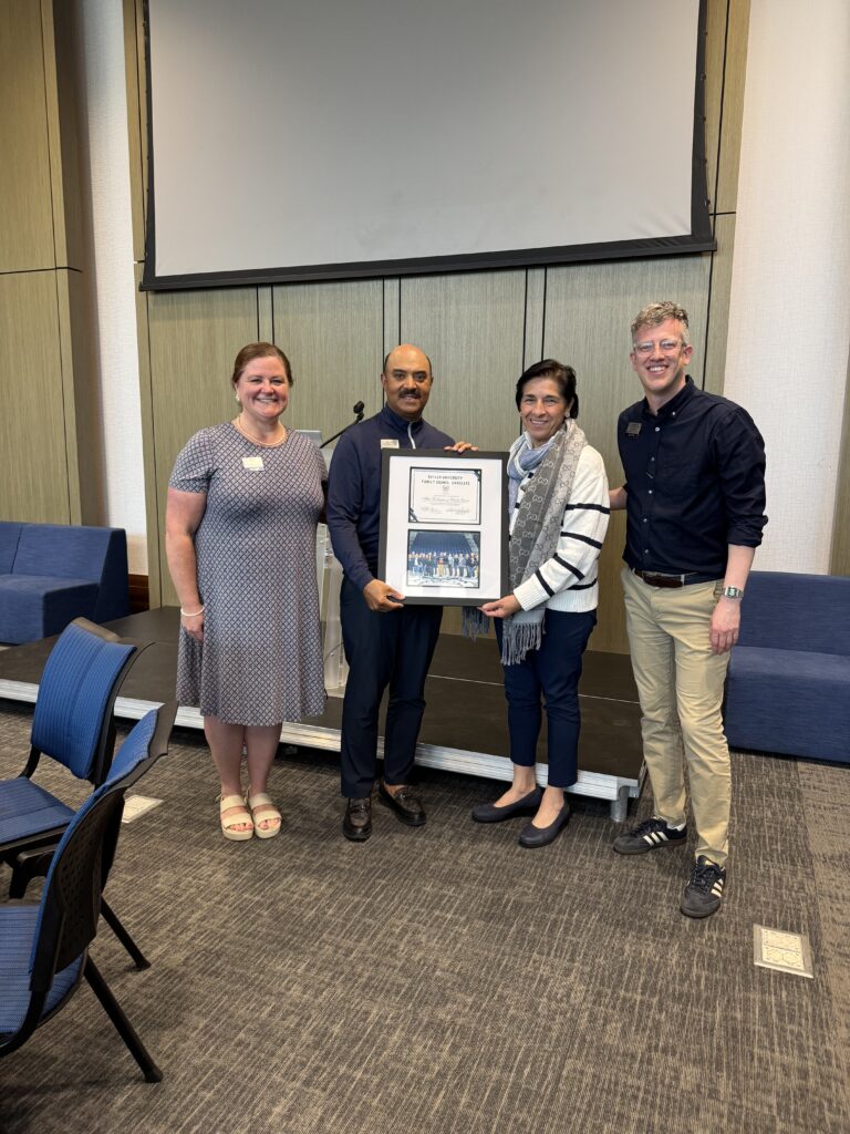 Family Council members pose with their council graduation certificate