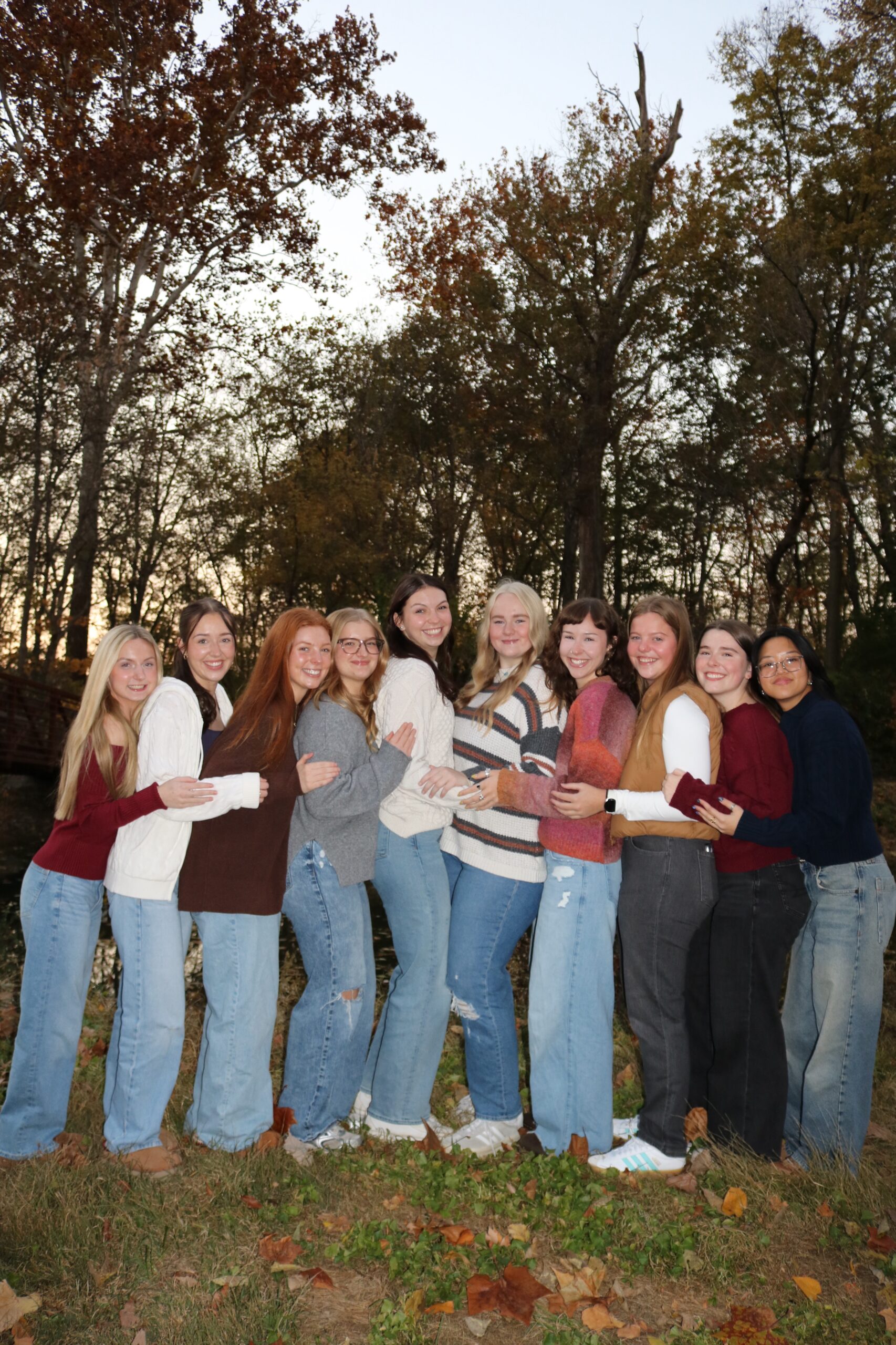 Group of sisters hugging