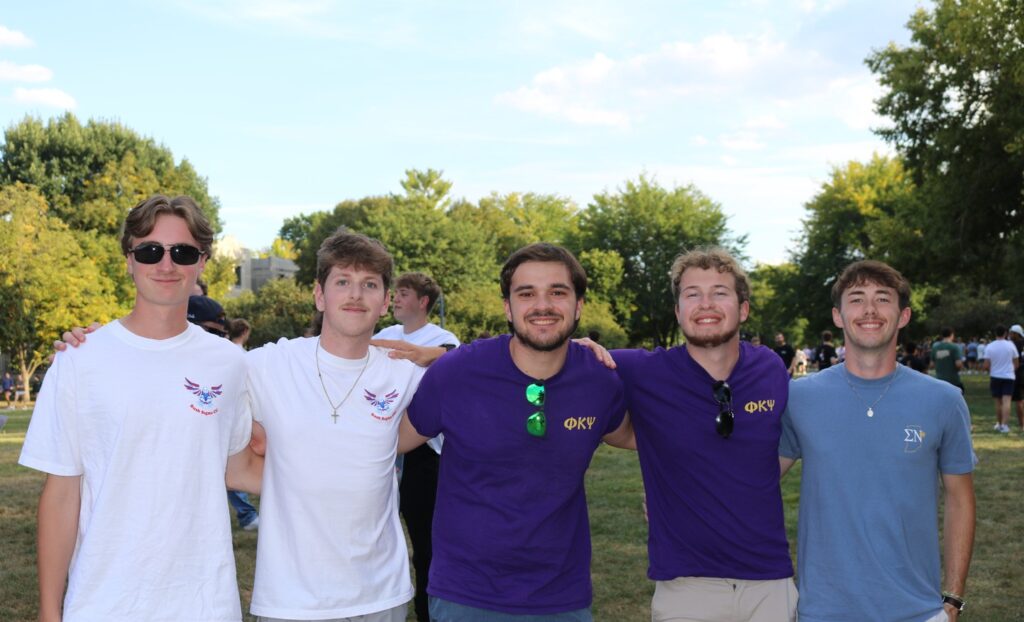 5 fraternity men at Greek Getaway