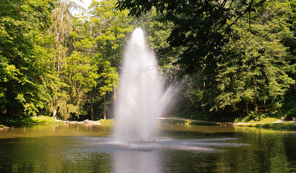 fountain on Butler's campus