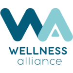 Wellness Alliance logo with words underneath stylized WA letters.
