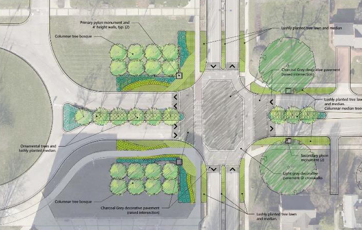 Picture of street improvements with the Butler Gateway Project