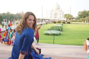 Emily Croak visiting the Taj Mahal