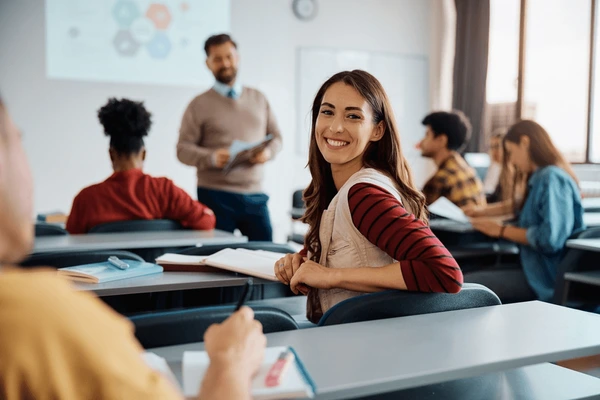Students in a classroom during a lecture