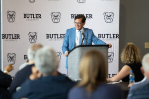 Doug Boles speaks at the annual Bulldogs at the Brickyard event