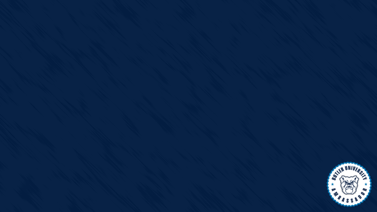 Butler Ambassador-branded Zoom background with blue textured background and logo in bottom right corner.