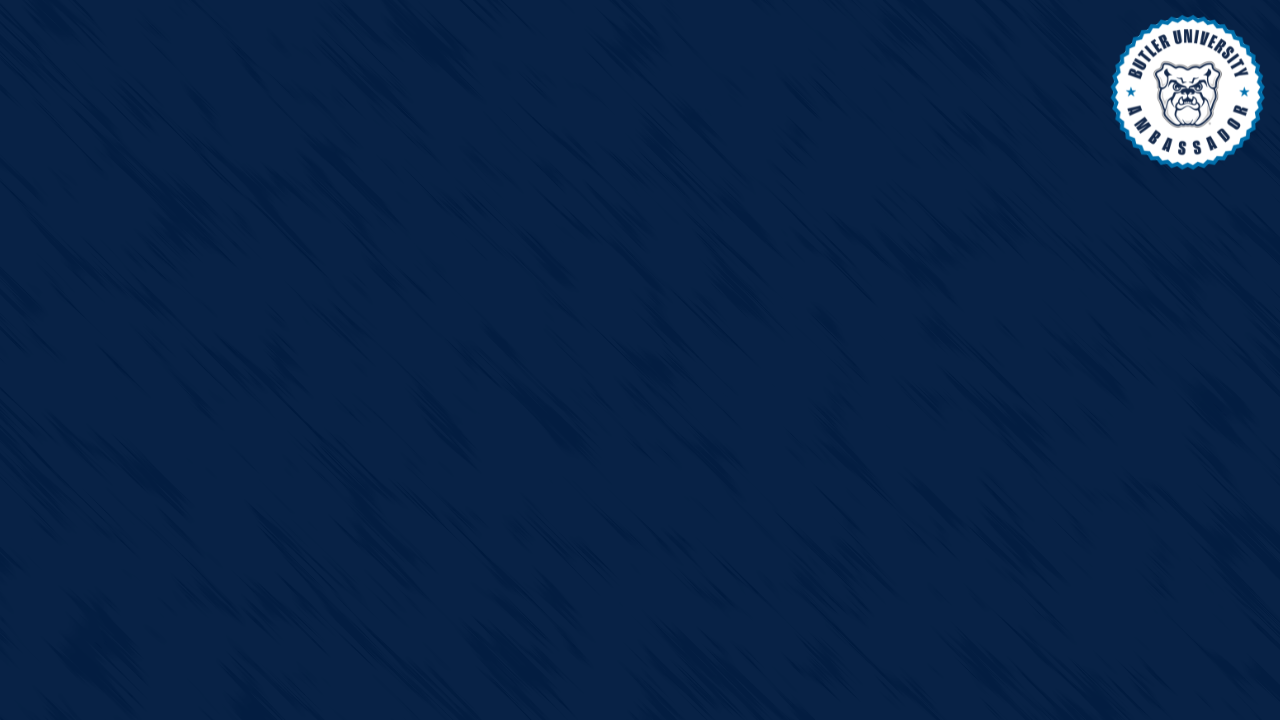 Butler Ambassador-branded Zoom background with blue textured background and logo in top right corner.